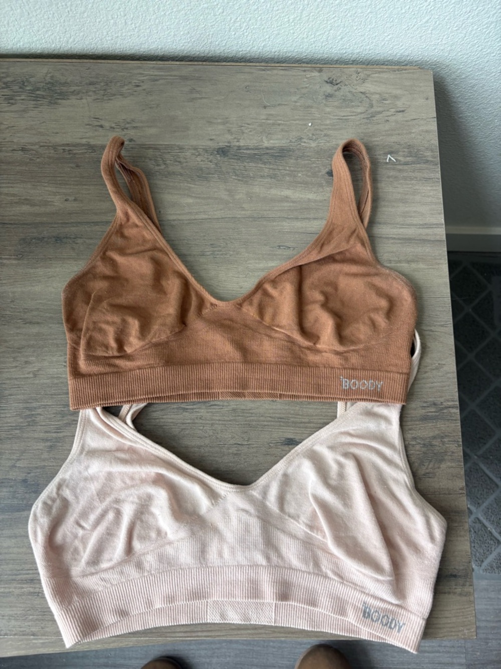 BOODY Dual-Pack Seamless Bralettes - Rust Brown & Blush